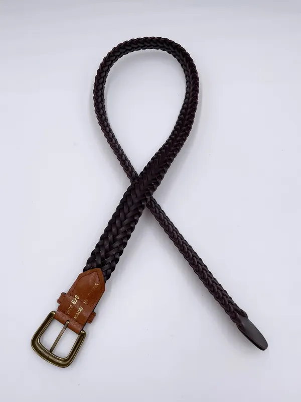 Vintage 90s Leather Woven Braided Belt Women's Size 6/8 Bohemian Western Cowgirl - Image 7