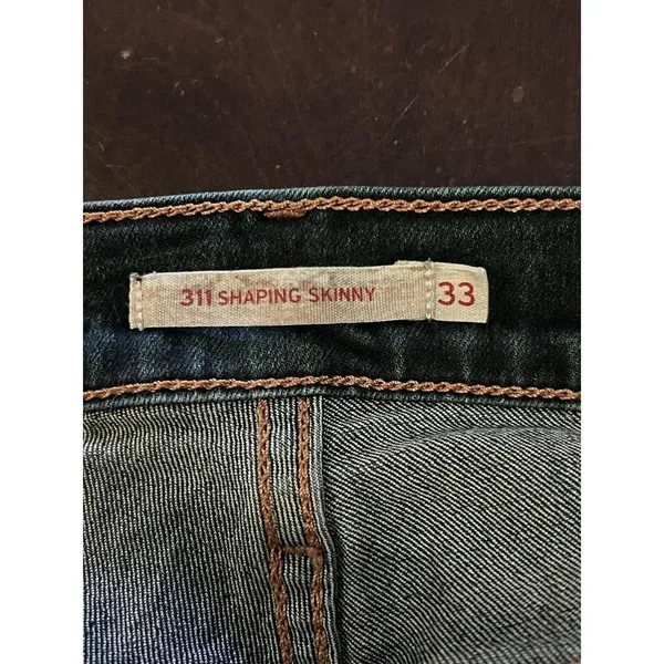 Levis 311 Shaping Skinny Jeans Womens W33 L32 Dark Blue Mid Rise Stretch Denim - Image 8