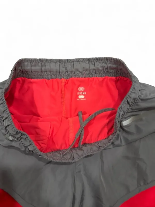 LEG3ND 2-in-1 Running Shorts – Gray / Red - Image 3