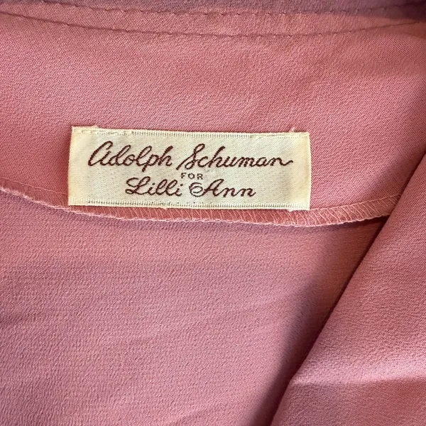Vintage 60’s 70’s Dusty Rose Button-Front indie fairy mid Dress USA made medium - Image 2