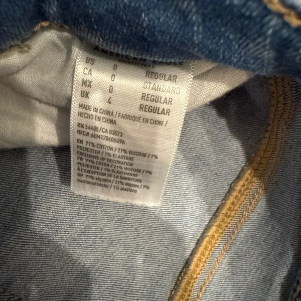 American Eagle Next Level Stretch Distressed Skinny Jeans Light Wash Size 0 - Image 7