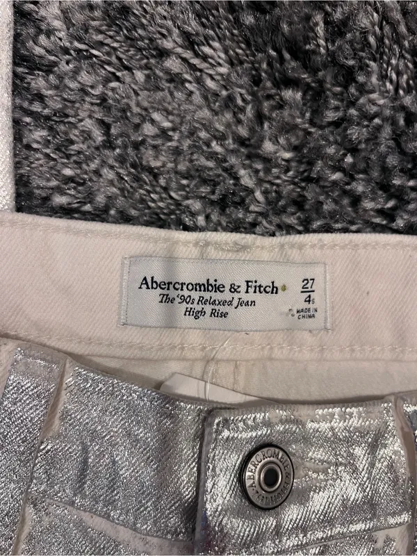 🌸Nwt Abercrombie & Fitch Silver 90’S Relaxed Fit Jeans Size 27/4🌸 - Image 5