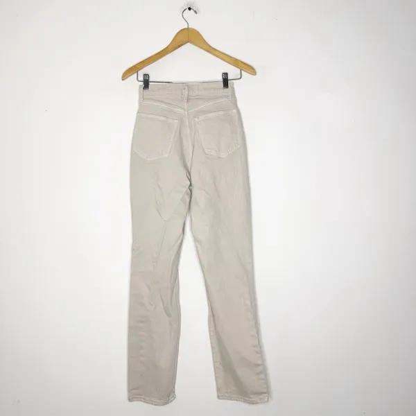 Abercrombie & Fitch 90s Straight Jeans Ultra High Rise Curve Love Cream Size 0 - Image 2