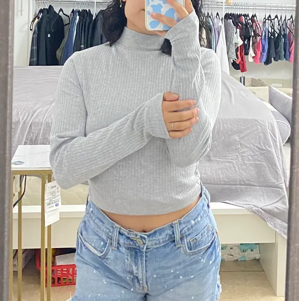 ZARA Gray Turtle Neck Long Sleeve - Image 2