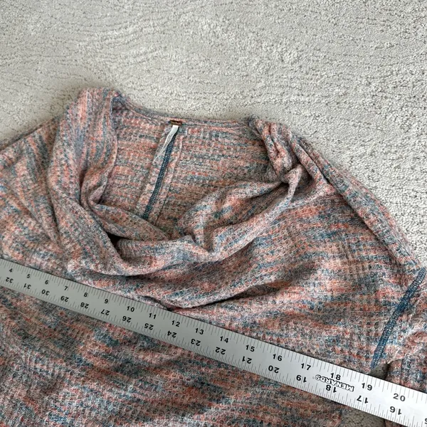 Women's Free People Small Misty Waffle‎ Cole Neck Thermal Long Sleeve Pullover - Image 5