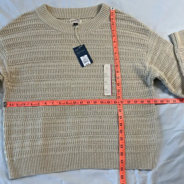 Cabincore NWT XXL Cream Knit Sweater Oversized Cottage Layering Pull Over - Image 3