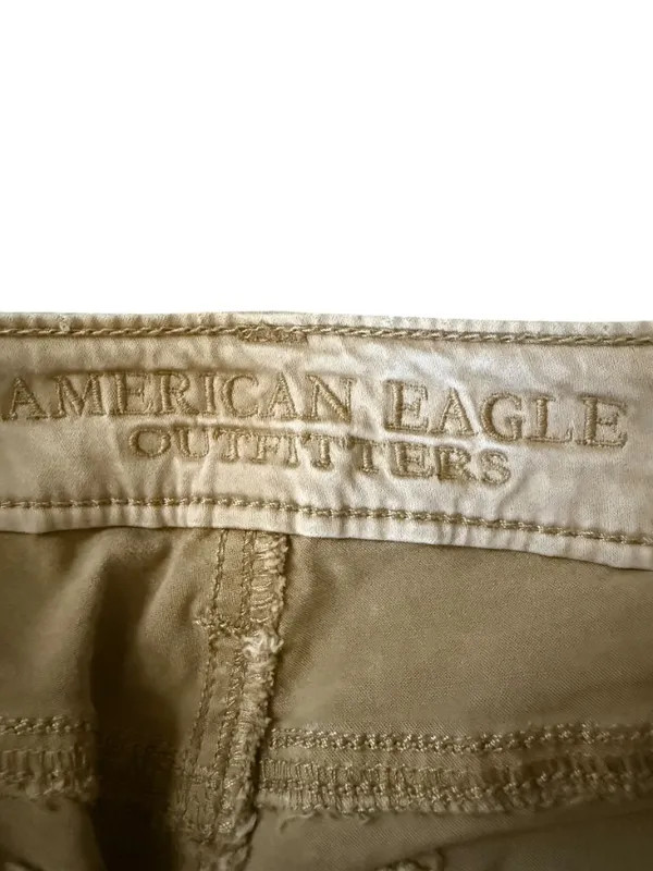 American Eagle 00 Reg tan stretchy jegging low rise button zip with pockets - Image 7