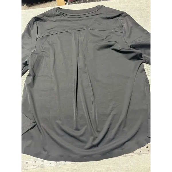 Spanx Womens Medium Black Long Sleeve Active Top Crew Neck Shirt - Image 5