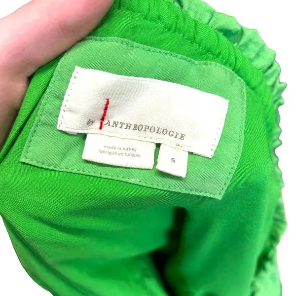 Anthropologie Ruffled One-Shoulder‎ Mini Dress Sleeveless Flowy Green Size Small - Image 8