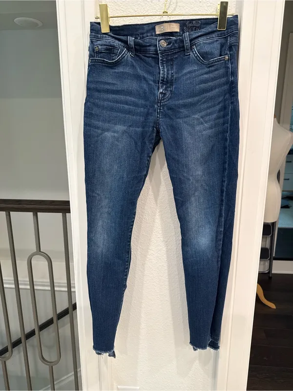 7 For All Mankind b(air) Authentic Ankle Skinny Jeans Size 28 Raw Hem - Image 2