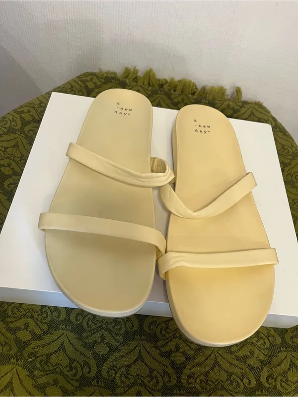 a new day Beige Double-Strap Slide Sandals size 11 - Image 2