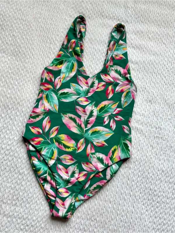 Skatie Amanda One Piece Swimsuit S Green Tortuga Tropical Colorful Beach - Image 3