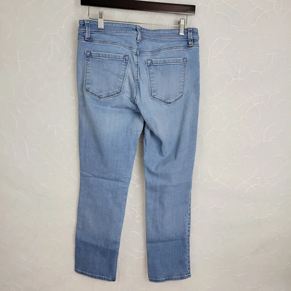 Ann Taylor LOFT Womens Jeans 28/6 Blue Denim Modern Straight High Rise Button - Image 2