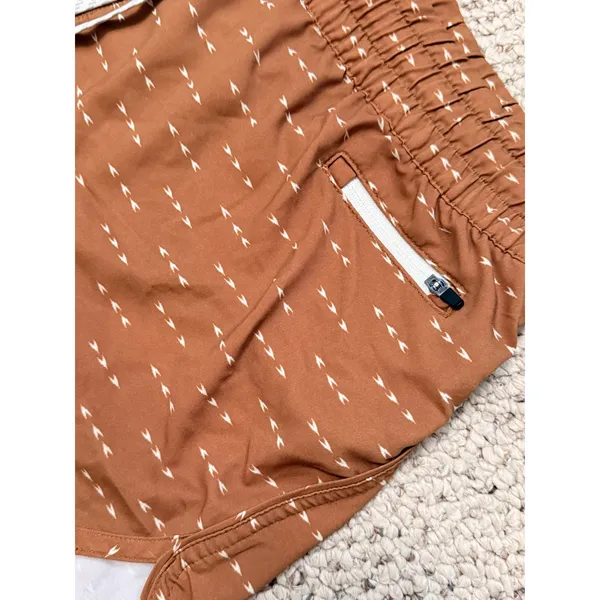 Vuori Clementine Brown Arrow Print Running Shorts Drawstring Lined XL Gorpcore - Image 10
