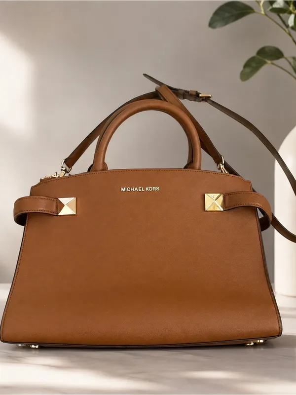 Michael Kors Kala Satchel Crossbody Brown Bag Purse EUC - Image 2