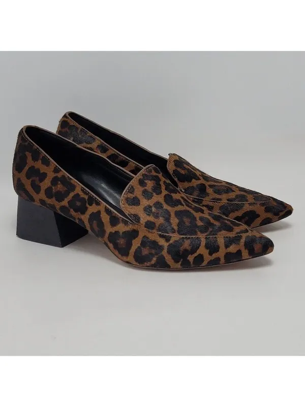 Sole Society Marty Leopard Animal Print Loafers Heel Pointed Vamp Shoes Size 8M - Image 12