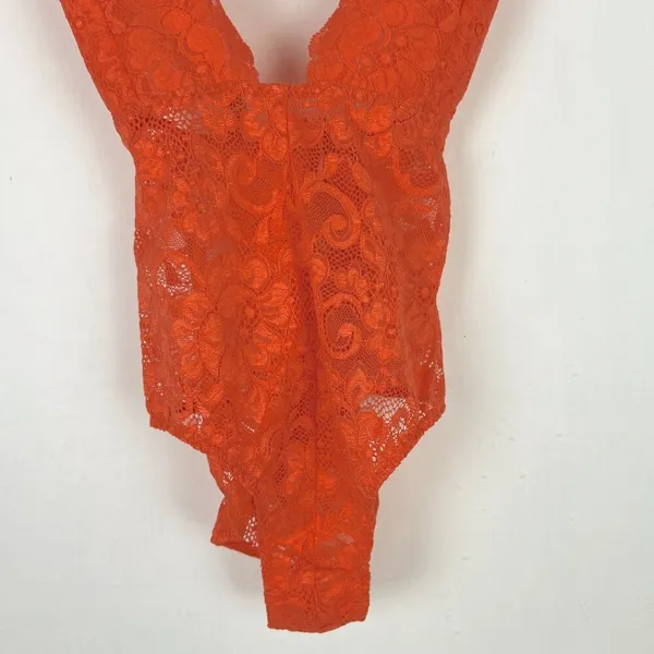 NWT We are HAH Comin' In HAHt Lace Bodysuit Burnt Orange Size XS NEW - Image 5