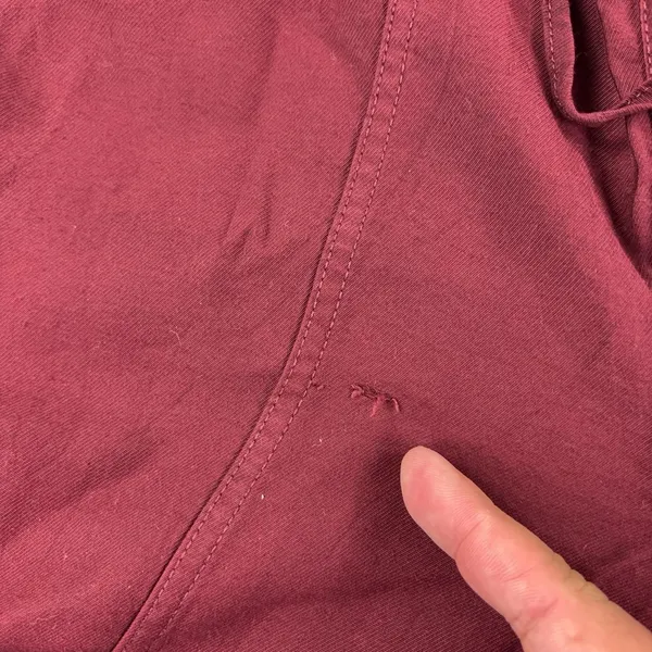 Madewell Pants Womens M Red Twill Relaxed Jogger Elastic Waist Cuffed Pockets - Image 7