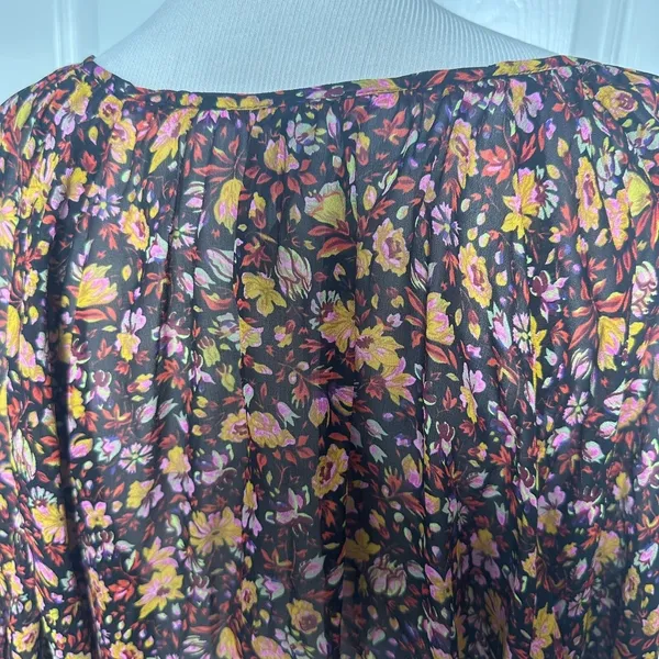 Anthropologie Womens Size-S Bohemian Floral Pauline Balloon Sleeve‎ Blouse - Image 5