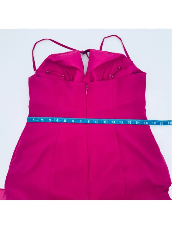Azazie Livy Dress Size 6 Fuschia Pink Halter Neck Gown - Image 7