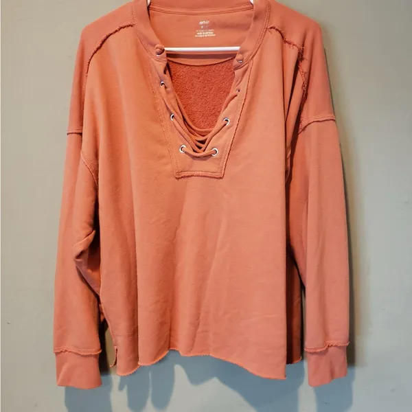 Aerie Terracotta Long Sleeve Top Md - Image 3