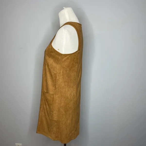 Monteau- Brown Faux Suede Shift Dress - Image 4