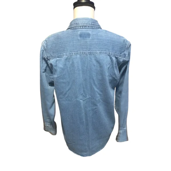 Vintage Christopher & Banks Light Blue Denim Button-Up Shirt Western Long Sleeve - Image 4
