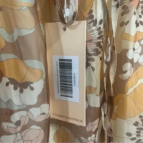Who I Am Arisaema Brown Yellow Floral Maxi Dress - Image 7