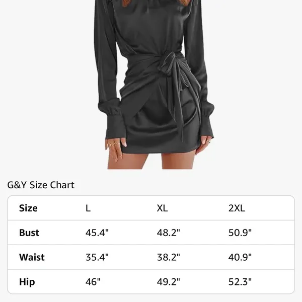 G & Y Satin Tie Waist Cocktail Mini Dress Size XL New NWT - Image 11