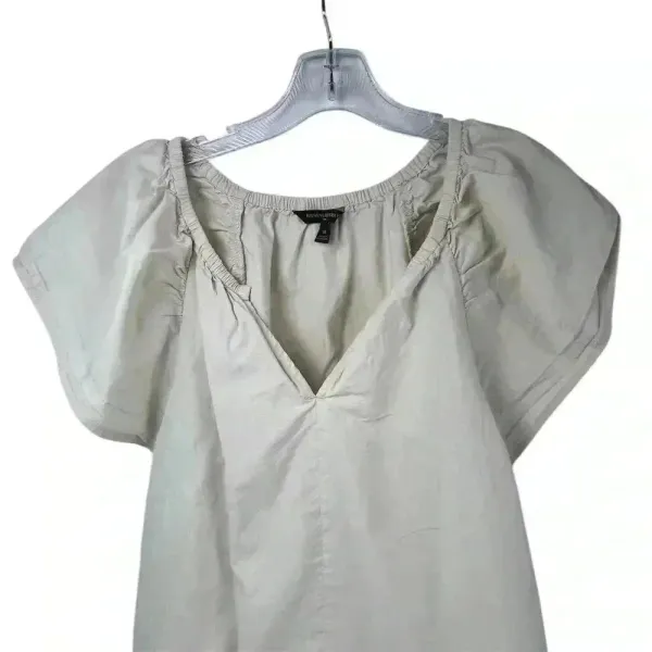 Banana Republic Women's Ivory‎ Flutter Sleeve Blouse Size M Casual - Image 2