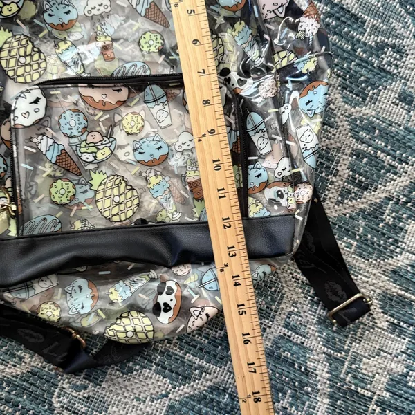 Betsey Johnson Backpack Large Clear Kawaii Cat Food Pineapple Ice Cream‎ Donut - Image 7