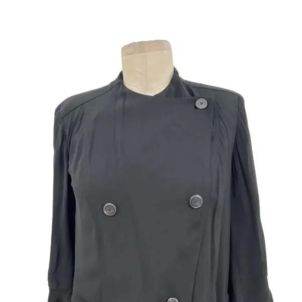 Aritzia‎ Babaton Hamelin Jacket Crepe Draped Button Drawstring Black Size XS - Image 5