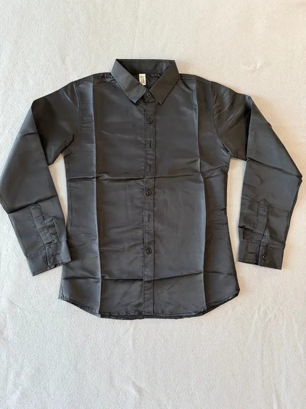 Women's Button Down Slim Black Long Sleeve Blouse Size M #260833 - Image 2