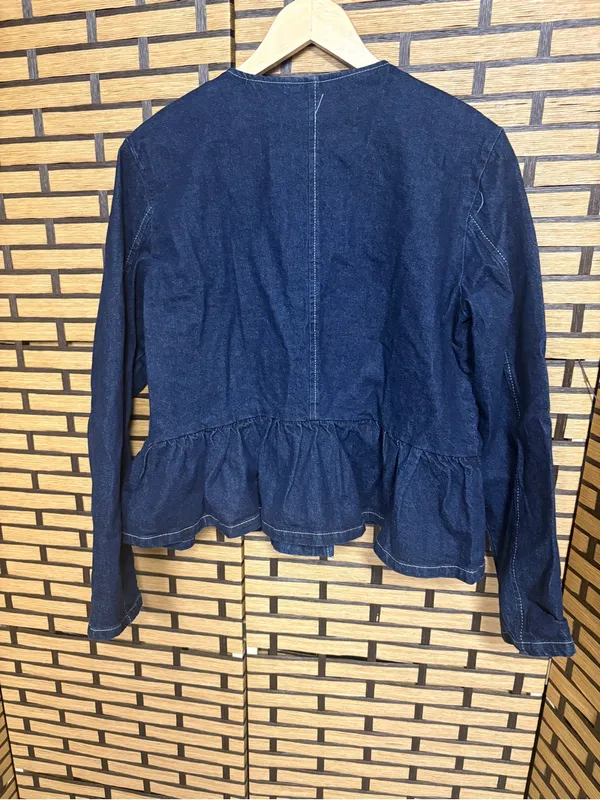 Steve Madden denim peplum jacket size large - Image 2