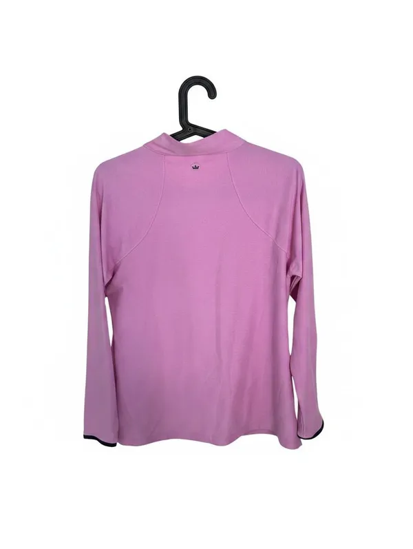 Peter Millar Women’s Pink Quarter Zip Performance Pullover Golf Tennis Preppy L - Image 3