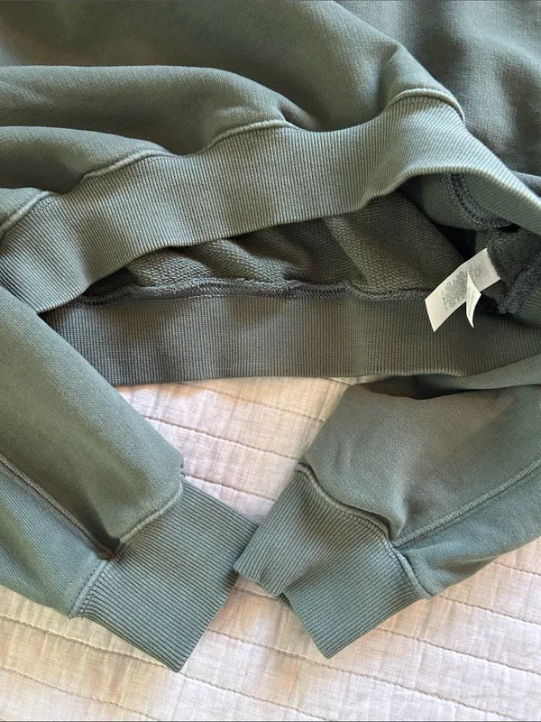 OFFLINE By Aerie Throw-Back green Cropped V Neck Sweatshirt XS oversized - Image 5