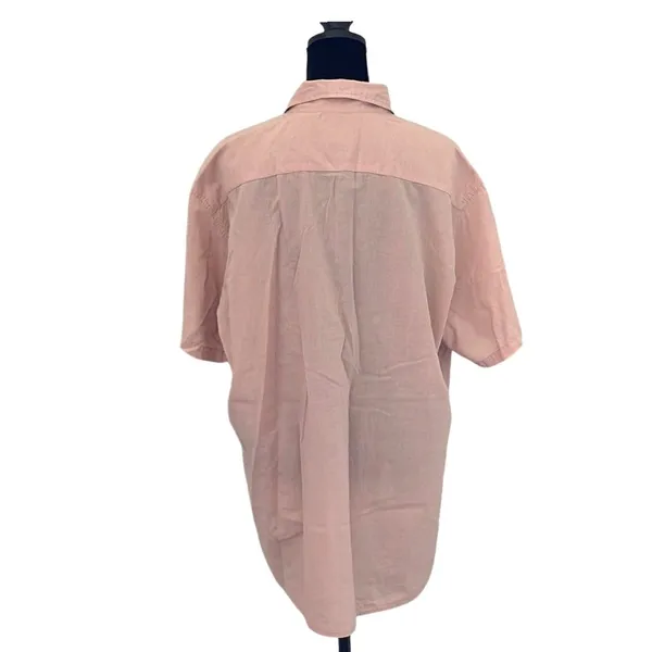 Le Ble en Herbe Pink Short Sleeve Button Up Shirt Top Blouse XL‎ 100% Cotton - Image 3