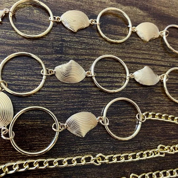 Gold Y2K Seashell Open Ring Waist Chain Belt, Fits 17-40 Inches, X7GA1303 - Image 7