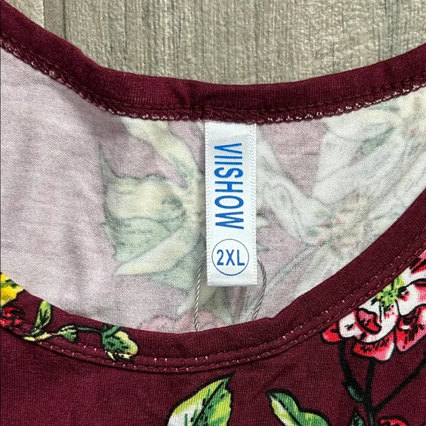 Floral Burgundy Maxi Dress - Image 2
