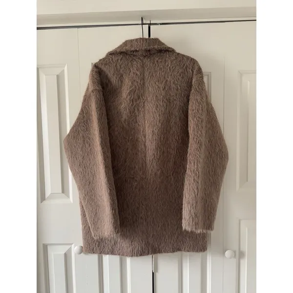 Women Faux Fur Jacket Soft Warm Plush Coat Outerwear Elegant Chic - Image 8
