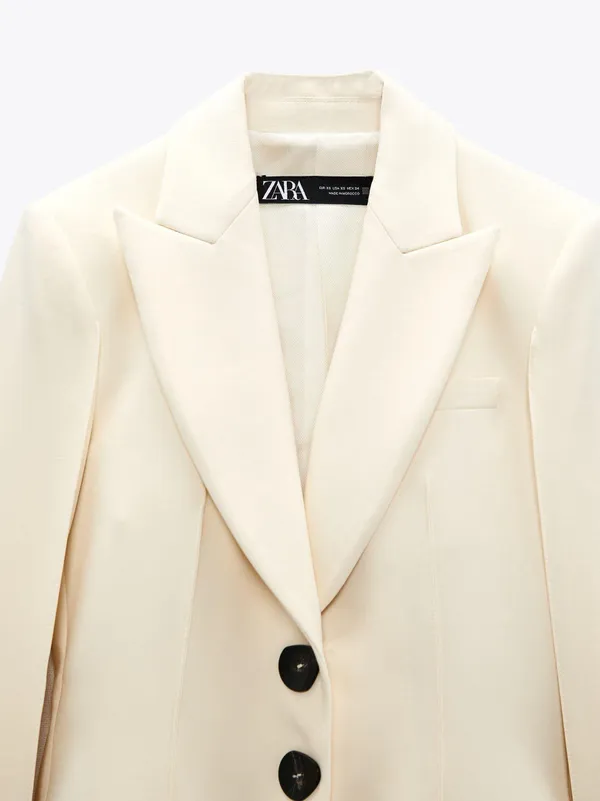 ZARA cream tailored blazer jacket nwt - Image 2