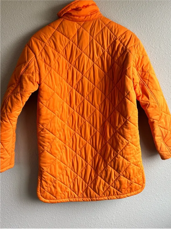 Quilted Orange Long Jacket - Image 5