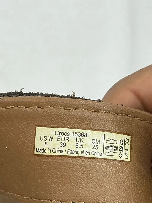CROCS Women's Taupe Flower Thong Sandals B47 - Image 5