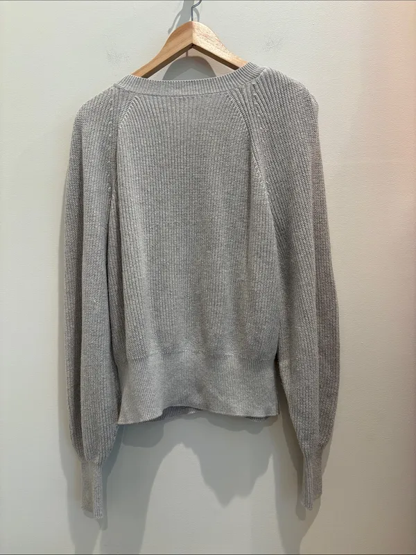 IRO Jamys Sweater Grey Cotton Cashmere Grey Knit Size Small - Image 5