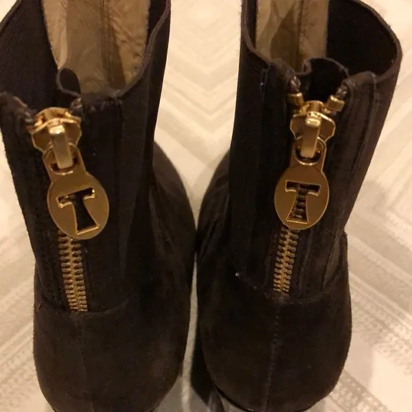 Taryn Rose Brown Suede Wedge Low Boots - Image 3