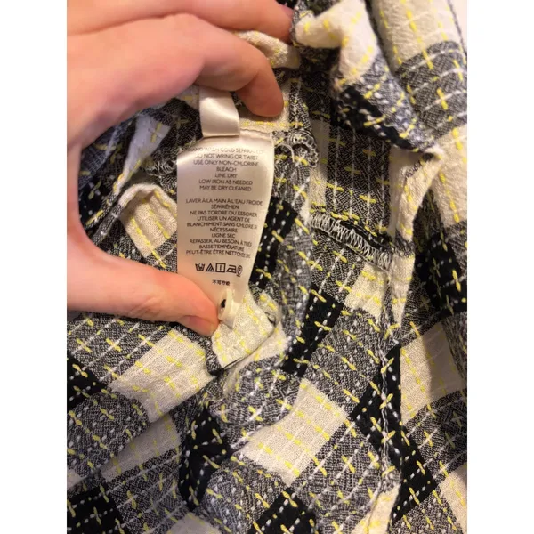 Pilcro By Anthropologie‎ Plaid Button Up Shirt Long Sleeve Women's Size M - Image 7