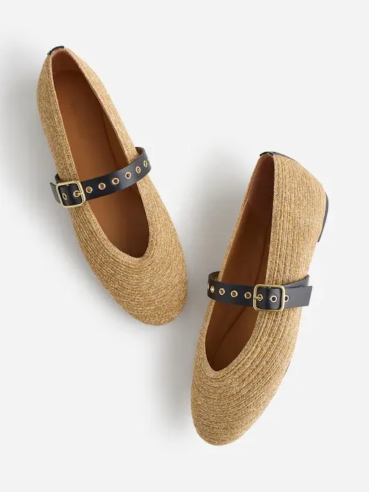 Madewell The Remy Mary Jane Flat in Natural Multi Size 8.5 - Image 2