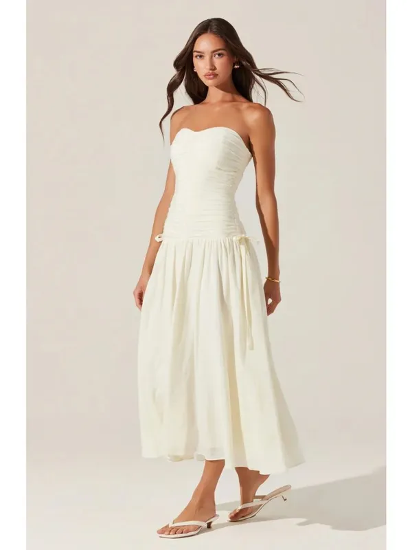 ASTR the Label Zori Dress in Cream Large New Womens Midi - Image 14