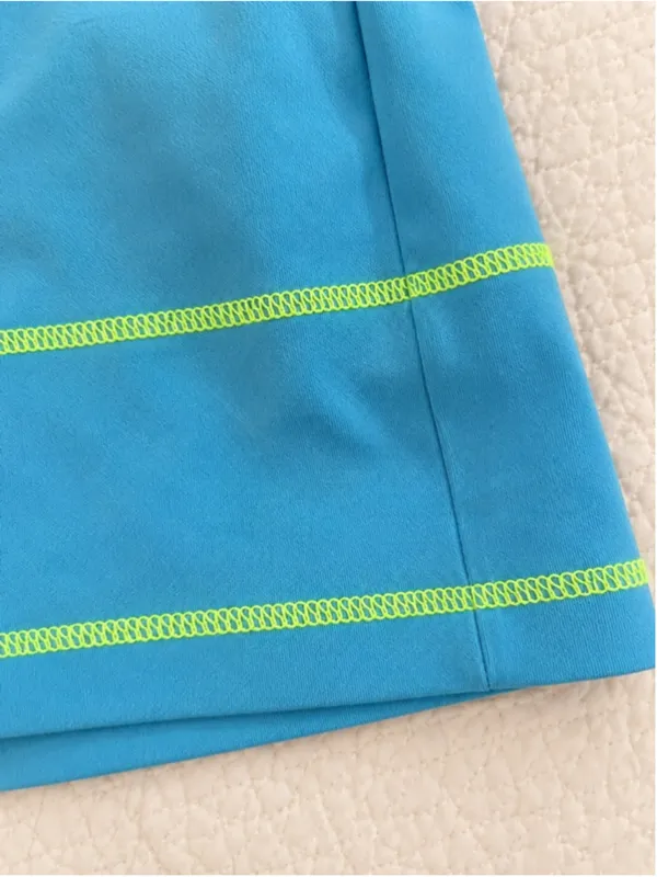 Adidas Aqua Blue Tennis Skort‎ Skirt Shorts Women’s Small Neon Trim Pockets - Image 7