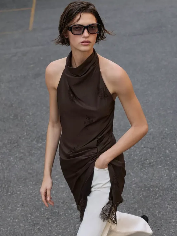 Nwt Zara Halter Lingerie Style Dress Size S - Image 4